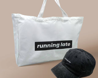 Bubka Mum Merch Tote Cap Running Late Collection